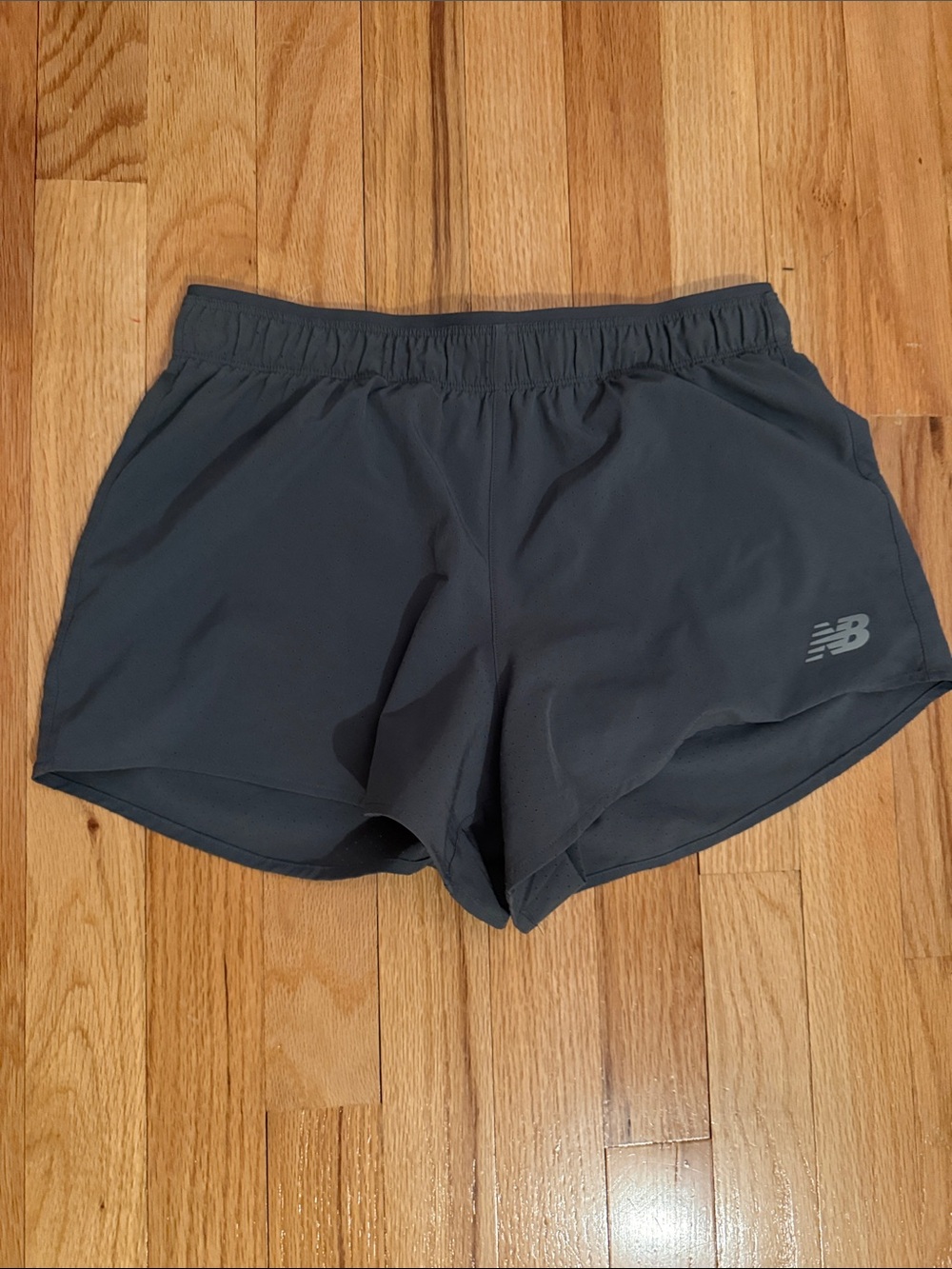 New Balance Gray Athletic Running Shorts Built-In Underwear